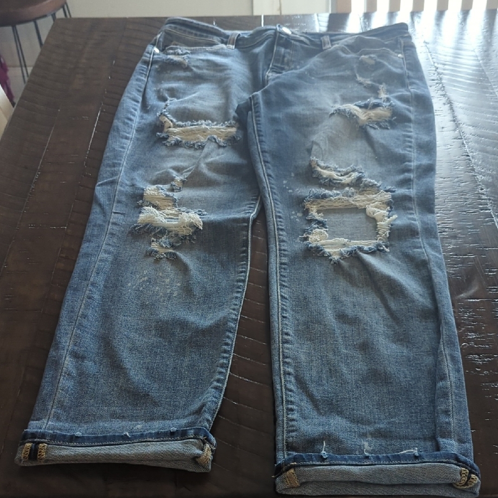 Distressed Blue Denim Jeans